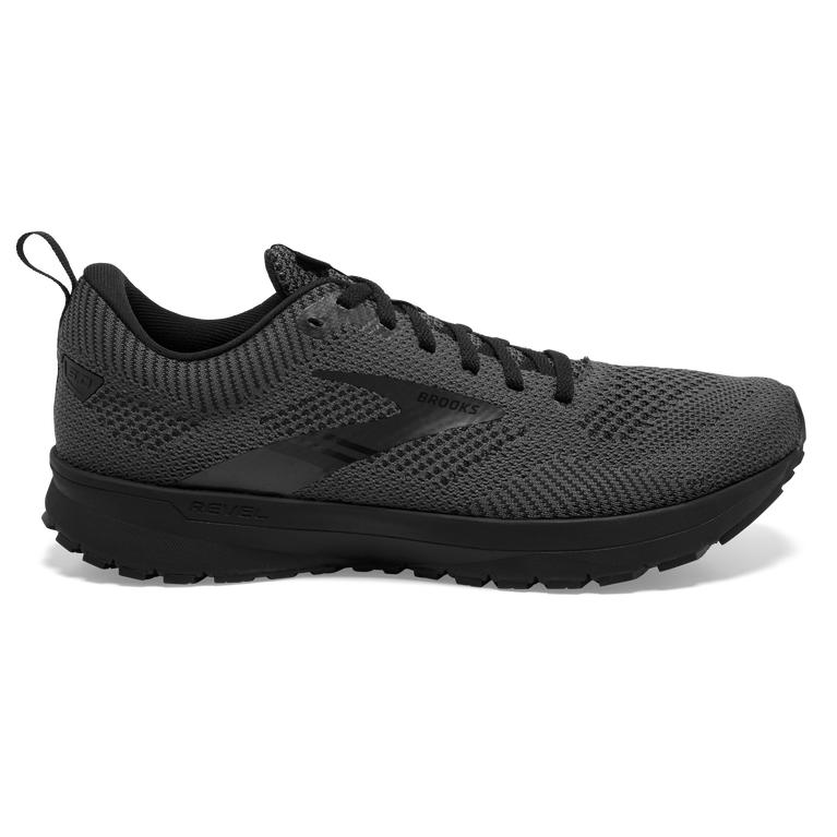 Brooks Revel 5 Performance Road Running Shoes - Men's - Black/Ebony/Grey/Charcoal (19708-BTEA)